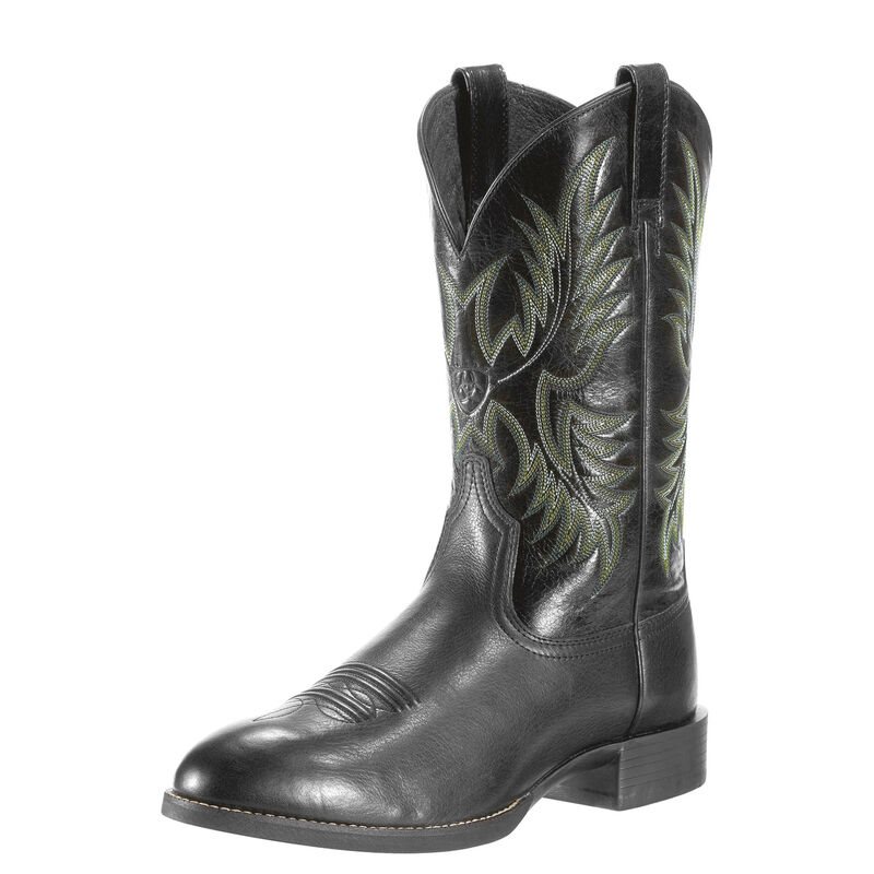 Ariat Heritage Stockman Siyah / Yeşil Western Csizma Erkek (29992-095)